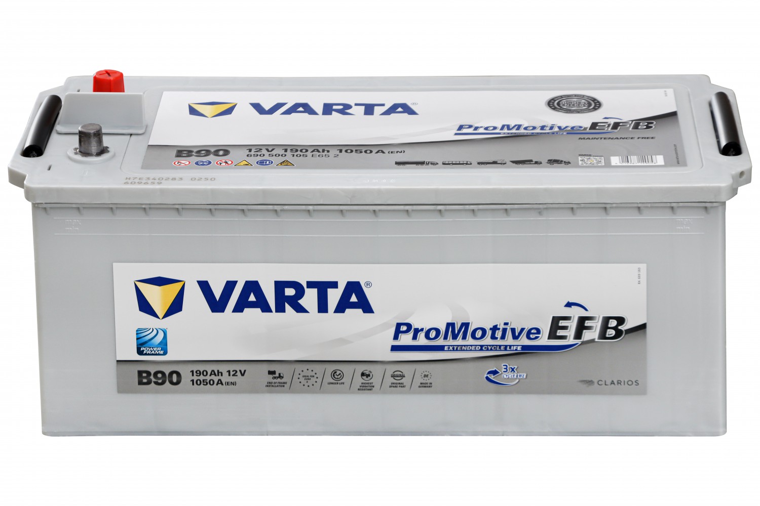 АКУМУЛЯТОРНА БАТАРЕЯ VARTA ВИКОРИСТОВУЮТЬСЯ ДЛЯ ЗАПУСКУ ПОРШНЕВИХ ДВИГУНІВ 12V 190AH 1050A PROMOTIVE EFB